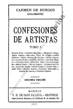 Confesiones de artistas (Burgos, Carmen de)