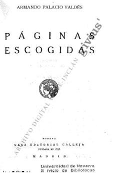 Páginas escogidas (Palacio Valdés, Armando)