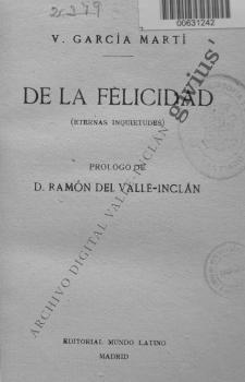 De la felicidad (Eternas inquietudes) (García Martí, Victoriano)