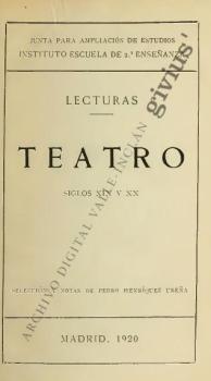 Teatro. Lecturas. Siglos XIX y XX
