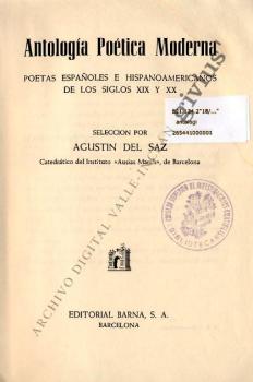 Antología poética moderna. Poetas españoles e hispanoamericano de los siglos XIX y XX