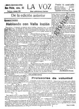 Reportajes. Hablando con Valle-Inclán