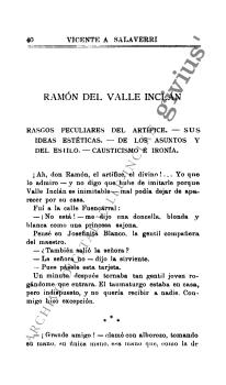 Ramón del Valle-Inclán. Rasgos peculiares del artífice. Sus ideas estéticas. De los asuntos y del estilo. Causticismo e ironía (Madrid, junio de 1913)
