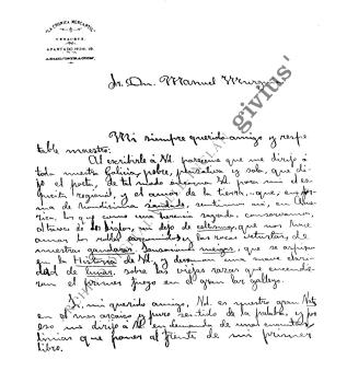 Carta a Manuel Murguía