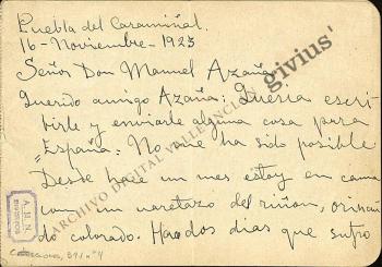 Carta a Manuel Azaña