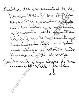 Carta a Alfonso Reyes