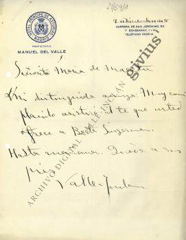 Carta a María de Maeztu