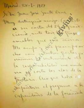 Carta a Juan José Santa Cruz