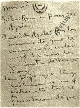 Carta a Pérez de Ayala