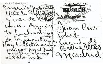 Tarjeta a Juan Cristóbal