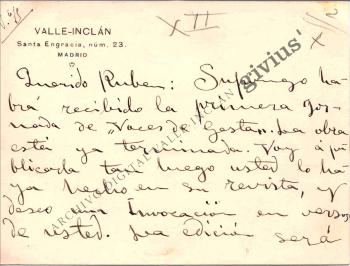 Carta a Rubén Darío