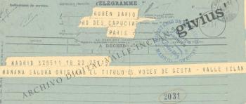 Telegrama a Rubén Darío
