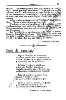 Rosa de sanatorio (sic)