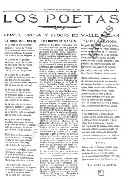 Los poetas. Verso, prosa y elogio de Valle-Inclán. Los bufos de Madrid