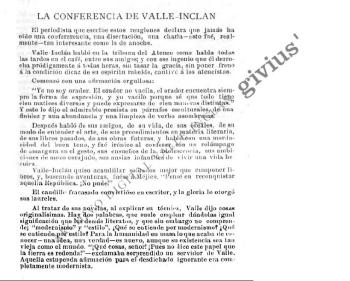 La conferencia de Valle-Inclán